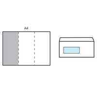 ENVELOPES (WITH WINDOW), DL (110 x 220mm), Box of, 1000