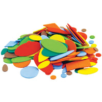 FOAM SHAPES, Assorted Shapes, Plain Backed, Pack of 200