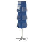 4 SIDED REVOLVING LEAFLET DISPENSERS, Traditional Colours, A4 12 Pockets, Blue