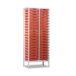 METAL FRAME TRAY UNITS, STATIC TRAY UNITS, 2 Column, For 38 Trays, Tangerine