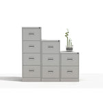 SMARTBUY, VERTICAL FILING CABINETS WITH ANTI-TILT MECHANISM, 4 Drawer, White
