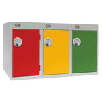 MODULAR SINGLE COMPARTMENT & SINGLE BAY LOCKERS, WITH KEY LOCKS, 300 x 450 x 511mm (w x d x h), Green doors