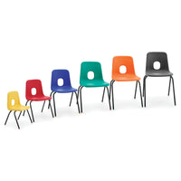 SERIES E 4 LEG CHAIR, SERIES E 4 LEG CHAIR, NON-FIRE RETARDANT SHELL, Sizemark 6 - 460mm Seat height, Yellow