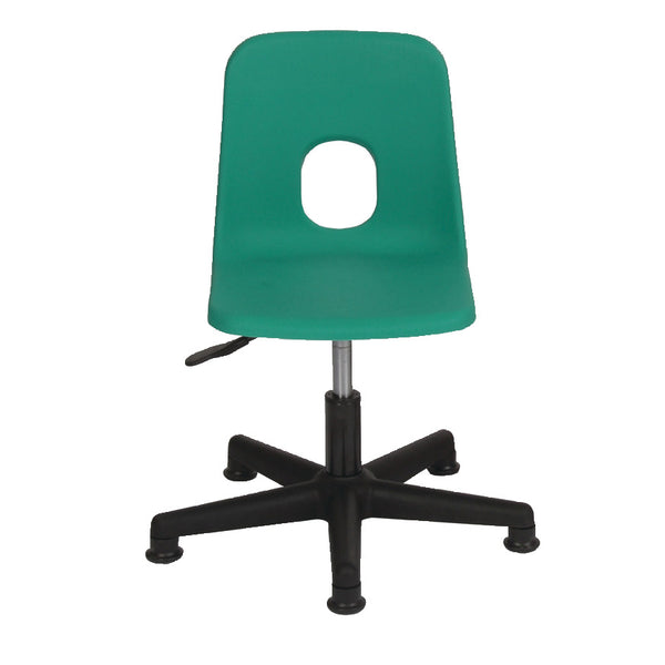 SERIES E SWIVEL CHAIR, NON-FIRE RETARDANT SHELL, 310-370mm Seat height, On Glides, Jade