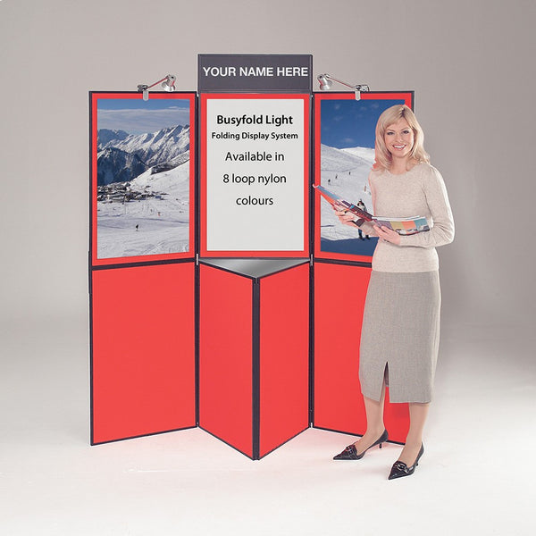 BUSYFOLD; FOLDING DISPLAY KITS, Light, 7 Panel Unit, With Black Trim, Red