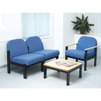 HEAVY DUTY STEEL RECEPTION RANGE, Chairs, With Beech Arms, Blizzard