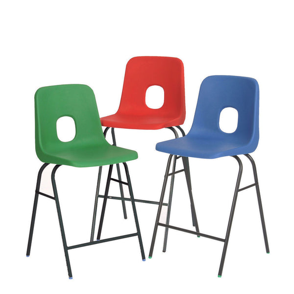 SERIES E STOOL WITH BACK, 610mm Seat height, Green