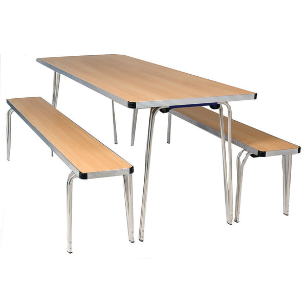 CONTOUR 25 PLUS FOLDING TABLE, 1830 x 610mm, 760mm height - Buffet, Teak