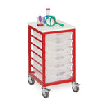 METAL FRAME TRAY UNITS, MOBILE TRAY UNITS, 1 Column, For 6 Trays, Tangerine