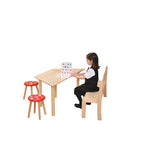 NATURAL BEECHWOOD TABLES, TRAPEZOIDAL, Sizemark 3 - 580mm height