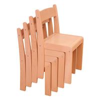 BEECHWOOD STACKABLE CHAIRS, BEECH, Sizemark 1 - 260mm Seat height, Set of 4