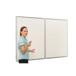 SPACESAVING ALUMINIUM FRAMED WHITEBOARDS, Non-Magnetic Winged, Twin Wing - 5 Surface, Wing size 1200 x 1200mm height each wing, 2400 x 1200mm height