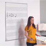 PRINTED ALUMINIUM FRAMED WHITEBOARDS, Music Staves, 1800 x 1200mm height