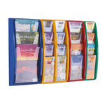 PANORAMA WALL MOUNTED LEAFLET DISPENSERS, 1/3 A4, 4 Pockets, Purple/Lilac