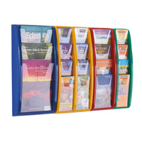 PANORAMA WALL MOUNTED LEAFLET DISPENSERS, 1/3 A4, 4 Pockets, Lime Green