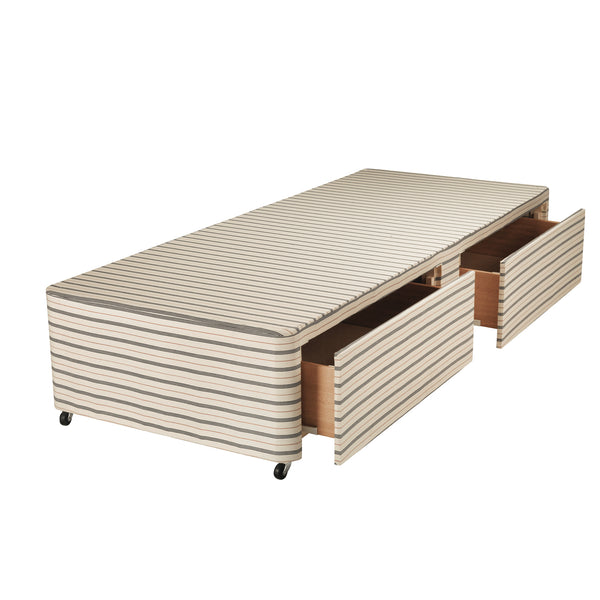 TWO DRAWER DEEP DIVAN BASES, With Cotton Cover, 900mm width