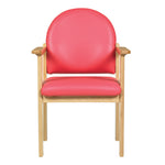 MEDIUM BACK DINING CHAIRS, Without Skids, Just Colour Bubblegum Fabric (as illustrated)