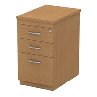 UNDERDESK MOBILE DRAWER UNITS, Standard Width - 400mm, 2 Personal Drawers & 1 Filing Drawer, Beech
