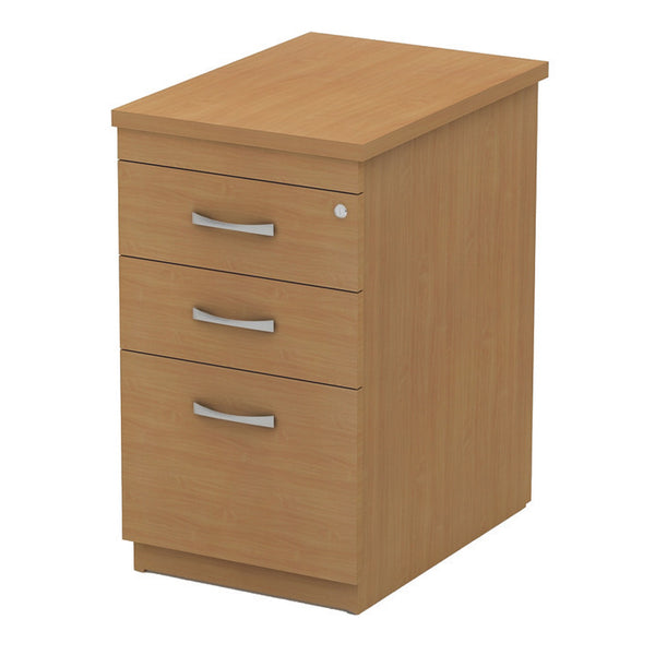 UNDERDESK MOBILE DRAWER UNITS, Standard Width - 400mm, 2 Personal Drawers & 1 Filing Drawer, Maple