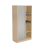 SMARTBUY, SIDE OPENING TAMBOUR CUPBOARDS, 1800mm height With 4 Adjustable Shelves, Beech