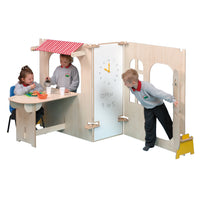 TWOEY TOYS, MAPLE EFFECT & COLOURED PLAY PANEL FURNITURE, Cafe/Tea Room, For Ages 3+