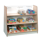 MAPLE EFFECT FURNITURE, FREE STANDING SHELF WITH DRYWIPE BACK