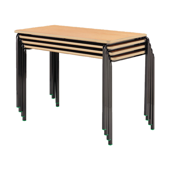 SMARTBUY, STACKING CLASSROOM TABLES SET, STACKING CLASSROOM TABLES SET, 1100 x 550mm depth, Sizemark 2 - 530mm height, Blue, Set of 4