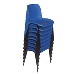 SMARTBUY, STACKING CLASSROOM CHAIRS SET, Sizemark 1 - 260mm Seat height, Blue, Set of 8