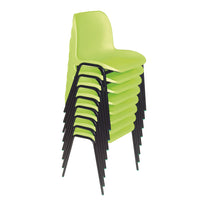 SMARTBUY, STACKING CLASSROOM CHAIRS SET, Sizemark 1 - 260mm Seat height, Lime, Set of 8