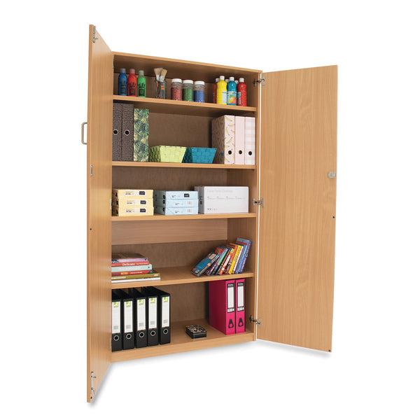 Monarch Education Stock Cupboard, 1818mm, Beech, 1 fixed and 4 adjustable shelves, Each