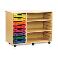 MOBILE TRAY UNITS, TRAY & SHELVING UNITS, 8 Shallow Tray, Maple