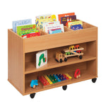 SMARTBUY, BOOK STORAGE, 6 BAY DOUBLE SIDED MOBILE KINDERBOX, Beech