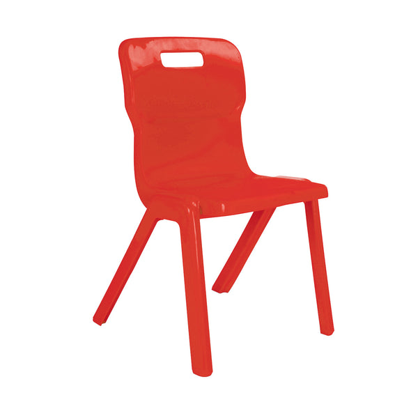 TITAN CHAIRS, ONE PIECE CHAIR, Sizemark 3 - 350mm Seat height, Red
