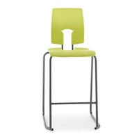 SE STOOL WITH BACK, NON-FIRE RETARDANT SHELL, 430mm Seat height, Off White