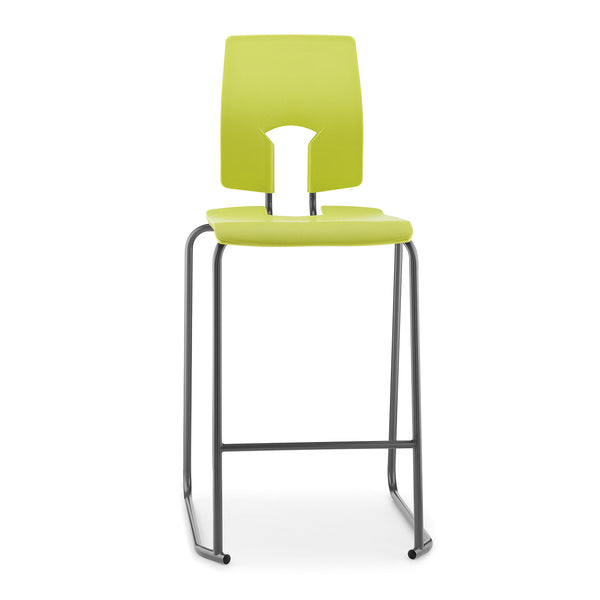 SE STOOL WITH BACK, NON-FIRE RETARDANT SHELL, 430mm Seat height, Light Green