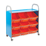 TILTED TRAY UNIT, With 9 Deep Trays, Cyan