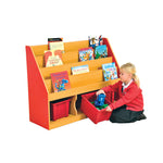 MILAN STORAGE RANGE, TIERED BOOKCASES, 3 Large Tray Unit, Red, Each