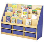 MILAN STORAGE RANGE, TIERED BOOKCASES, 6 Small Tray Unit, Blue, Each