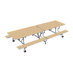 TABLE AND SEATING UNITS, BY-65 FOLDING BENCH TABLE, 3660mm Length - 690mm Height, Blue Silk