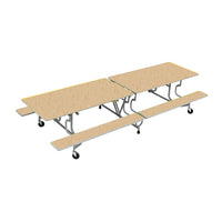 TABLE AND SEATING UNITS, BY-65 FOLDING BENCH TABLE, 2440mm Length - 740mm Height, Blue Silk