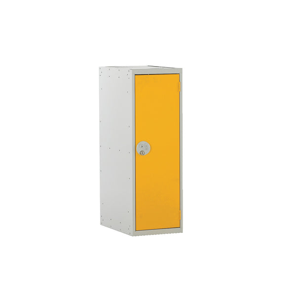 Half Height School Lockers, HALF HEIGHT WITH KEY LOCK, SINGLE COMPARTMENT, Nest of 3 Lockers, Yellow doors