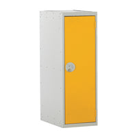 Half Height School Lockers, HALF HEIGHT WITH KEY LOCK, SINGLE COMPARTMENT, Single Bay Locker, Yellow doors