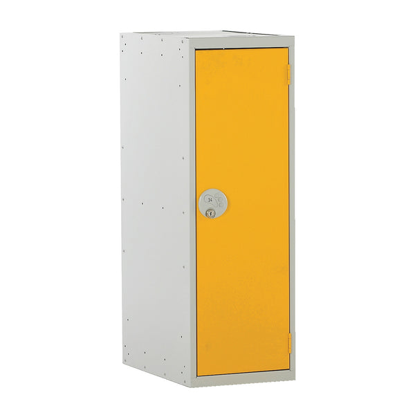 Half Height School Lockers, HALF HEIGHT WITH SWIVEL CATCH LOCK, SINGLE COMPARTMENT, Single Bay Locker, Yellow doors
