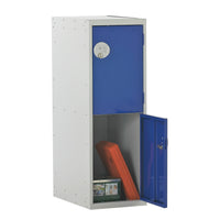 Half Height School Lockers, HALF HEIGHT WITH KEY LOCK, TWO COMPARTMENT, Nest of 3 Lockers, Green doors