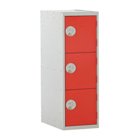 Half Height School Lockers, HALF HEIGHT WITH SWIVEL CATCH LOCK, THREE COMPARTMENT, Single Bay Locker, Yellow doors