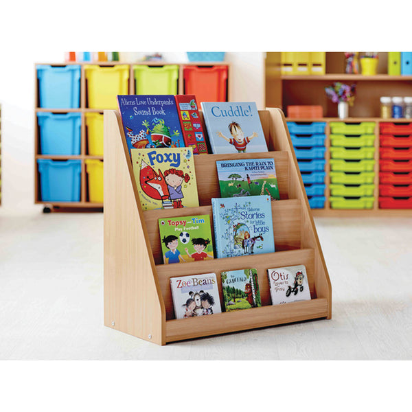 BOOK STORAGE, SHELVING, 4 Tiered Fixed Shelves, Maple