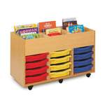 BOOK STORAGE, SINGLE SIDED KINDERBOXES, 6 Bay, Beech