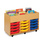 BOOK STORAGE, SINGLE SIDED KINDERBOXES, 6 Bay, Maple