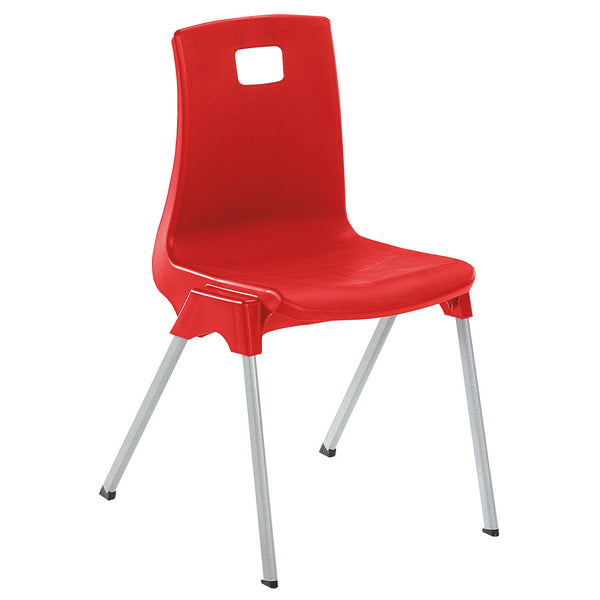 CLASSROOM CHAIRS, ST CHAIR, Sizemark 1 - 260mm Seat height, Red