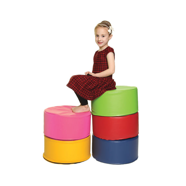 Full of Beans Circular Seating Pods, assorted colours, 380x200mm, Set of 5